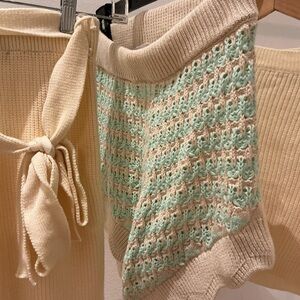 Free People Cream Knit Skirt